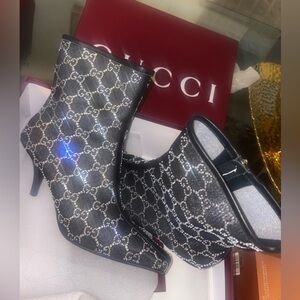 Gucci crystal GG ankle boots size 42 USA 10
